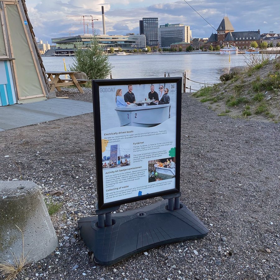 Wind-Sign Pro Gatupratare - 50x70 cm - svart