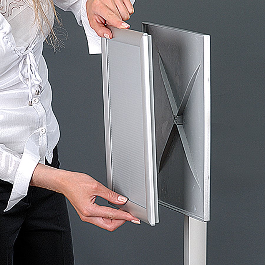 Flex Info stativ justerbart - A4 - silver