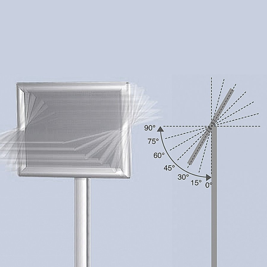 Flex Info stativ justerbart - A4 - silver