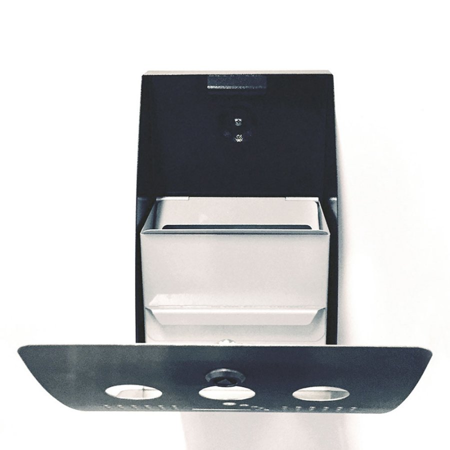 Askfat i borstat st&aring;l