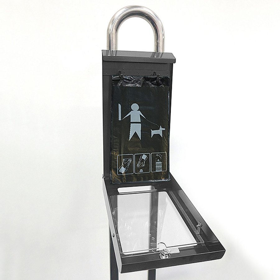 Hundv&auml;ska dispenser, gr&aring;, med A4 informationsblad