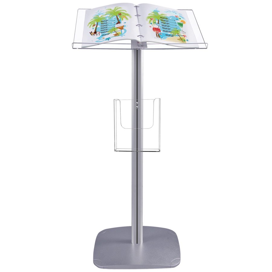 Flick Menu-stativ horisontellt - A4 L&ouml;vst&ouml;d - 21x29,7 cm - silver